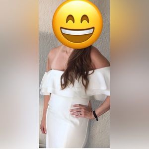 White off the shoulder dress. Size 10.